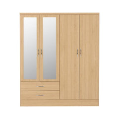 Nevada 4 Door 2 Drawer Mirrored Wardrobe
