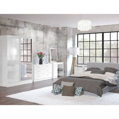 Lynx 2 Door Sliding Mirrored Wardrobe in White