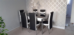 Black & White Turkish Style Dining Table & Chair