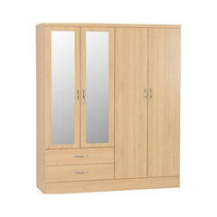 Nevada 4 Door 2 Drawer Mirrored Wardrobe