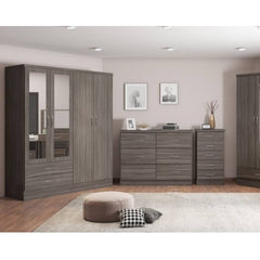 Nevada 4 Door 2 Drawer Mirrored Wardrobe