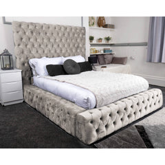 Ambassador Bed - Velvet Fabric Bed Frame - 4 Sizes -13 Colours