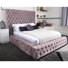 Ambassador Bed - Velvet Fabric Bed Frame - 4 Sizes -13 Colours