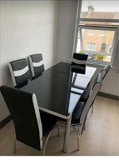 Black & White Turkish Style Dining Table & Chair