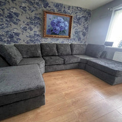 Bishop U-shape Sofa Full Back Grey